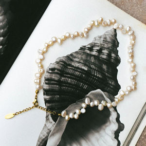 Gargantilla de perlas naturales de agua dulce delicadas para mujer, collar clásico hecho a mano con cuentas de perlas genuinas para mamá, joyería - Product Image 6