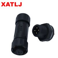 Conector FPC/PCB XATLJ Serie M12 de 2+4 Núcleos con Bloqueo Rápido, Impermeable IP67, 5A UL94V-0 para Sistemas de Energía Solar, con Certificación CE y ETL