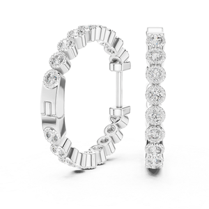 Boucles d'oreilles en argent plaqué pour femmes, serties de diamants de laboratoire, bijoux raffinés, élégants et brillants, cadeau idéal pour les fêtes et les occasions spéciales - Product Image 2