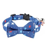 ZHONGYA 2026 États-Unis Noeud papillon pour chat pour la fête de l'Indépendance des États-Unis Nœud Papillon pour Chat en Polyester à Motif Drapeau, Accessoires pour Animaux de Compagnie en Stock, Fournitures pour Animaux