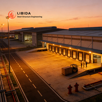 Estructura de Acero Prefabricada para Almacenes, Construcción de Naves Industriales, Antisísmica, de Instalación Rápida, Taller Logístico