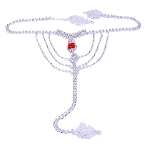 2025 nuova moda DS scintillante perizoma di cristallo mutandine Bikini vita <span class=keywords><strong>pancia</strong></span> catena donna Sexy Bling Body catena gioielli - Product Image 6