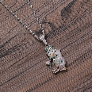 Colgante de cobre con circonitas para hombre, diseño de monedero de dólar con bastón de <span class=keywords><strong>caballero</strong></span> - Product Image 2