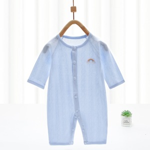 Combinaison Bébé Manches Longues Fine et Douce <span class=keywords><strong>pour</strong></span> l'Été, Sans Coutures, Vêtements Climatiseurs <span class=keywords><strong>pour</strong></span> Nouveau-né, Ensemble de Sous-vêtements Personnalisable avec Logo - Product Image 5