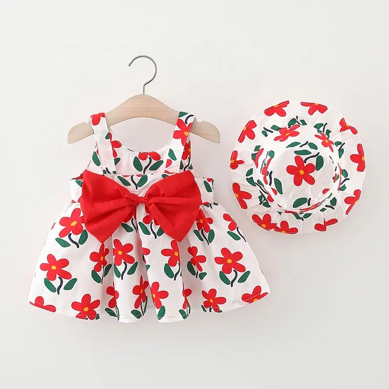 Wholesale Boutique Baby Dress Cotton Dress Girls Summer New Born Girl Clothes Sleeveless Infant Princess Dress