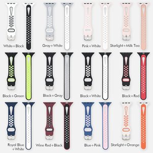 Dos correas de diseño colorido para <span class=keywords><strong>Apple</strong></span> <span class=keywords><strong>Watch</strong></span> 10, correas de reloj de silicona suave amigables con la piel para <span class=keywords><strong>Apple</strong></span> <span class=keywords><strong>Watch</strong></span> - Product Image 4
