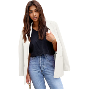 Ventes directes, <span class=keywords><strong>blazer</strong></span> élégant pour femmes, col rabattu à bouton unique, costumes formels, mode - Product Image 2