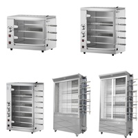 Four à rôtir poulet au gaz 4 broches, design compact pour petit restaurant ou boutique de plats à emporter