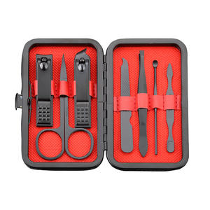 Kit <span class=keywords><strong>de</strong></span> pédicure professionnel, ciseaux à ongles, Kit <span class=keywords><strong>de</strong></span> toilettage avec étui <span class=keywords><strong>de</strong></span> voyage en cuir noir (coupe-ongles 9) - Product Image 1