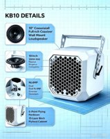 Haut-parleur coaxial passif de 10 pouces KB10, 300W RMS, blanc, pour montage mural, enceinte PA pour discothèque, auditorium, théâtre