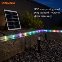 Kit de Bande Lumineuse LED RGB Solaire 12V pour Jardin, 5050 300 LED, 10mm, IP65, Télécommande, Batterie 4000mAh, Certifié RoHS CE, Garantie 2 Ans
