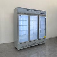 Réfrigérateur commercial à trois portes, refroidi par air, pour boissons, réfrigérateur vertical, vitrine réfrigérée pour vin, congélateur pour supermarché