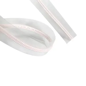 Custom Plastic Transparent Bag PVC Nylon Zipper Hot Sale White Clear Plastic Zipper Roll