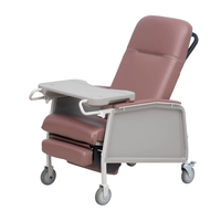 Fauteuil inclinable médical mobile à trois positions pour prélèvement sanguin avec repose-pieds pour patient