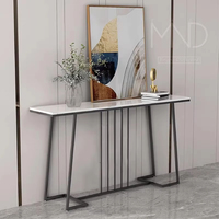 Table console en marbre de style baroque vintage, table d'appoint pour couloir, entrée, hall, avec rangement