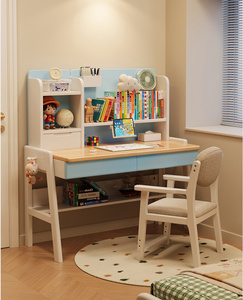 Escritorio Infantil de Madera Maciza con Estante Irregular y Soporte <span class=keywords><strong>para</strong></span> Dispositivos 3033 # - Product Image 5