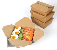 Conteneur à emporter Boîte à lunch alimentaire en papier kraft au design personnalisé pour restaurant