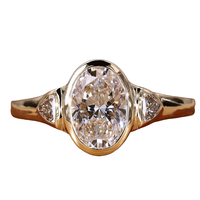 Anillo de Compromiso con Certificado IGI, CVD HPHT VVS, Cultivado en Laboratorio, Relleno de Oro Amarillo, Corte Brillante, para Mujer, 14k/18k