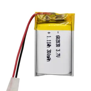 3.7v Lipo Battery 602030 300mah Lithium Polymer Battery For Gps Tracker Mp3 Mp4 Headset