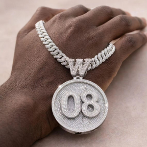 Colgante de Moissanita Personalizado Premium para Hombre, Plata 925, Estilo Iced Out, Joyería para Fiesta de Raperos, Gemas Elvora, Certificado IGI, 19 CTW - Product Image 1