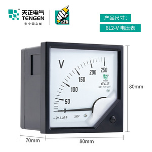 Voltmètre Tengen 6L2 250V AC 80x80mm Classe 1.5 Monophasé - Product Image 5