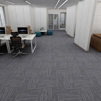 Büro Schlafzimmer Wohnzimmer Einfach zu Verlegende Quadratische Niedrigflorige PVC-Rücken Vinyl-Bodenfliesen Teppichfliesen Modern