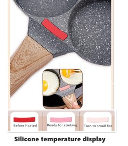 Poêle à œufs carrée polyvalente antiadhésive en métal 4 tasses avec poignée en bois <span class=keywords><strong>pour</strong></span> cuisinières à gaz et à <span class=keywords><strong>induction</strong></span> - Product Image 2