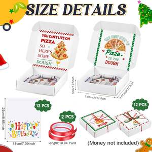Caja de Pizza Blanca de Navidad para Regalo, Caja Pequeña para Pizza, Porta Dinero, Regalo Divertido para Sorpresas, Celebraciones Especiales de Navidad - Product Image 5