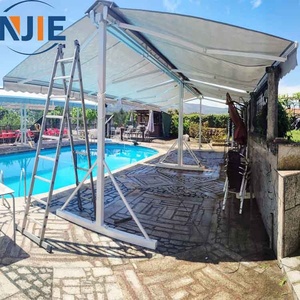 Trung Quốc Nhà sản xuất mới nhất 20x20ft cơ giới miễn phí vận đứng đôi bên sang trọng khung nhôm Patio có thể thu vào mái hiên - Product Image 3