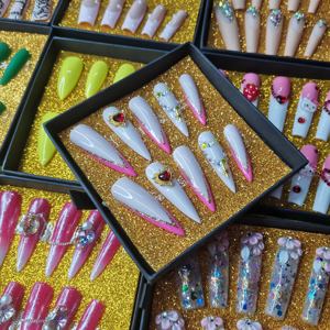 <span class=keywords><strong>Uñas</strong></span> acrílicas artificiales hechas a mano, nuevo diseño, <span class=keywords><strong>2022</strong></span> - Product Image 1