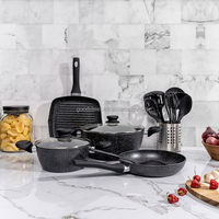 Batterie de cuisine 8 pièces antiadhésive pour casseroles rouges et poêles batterie de cuisine rose pour marmite
