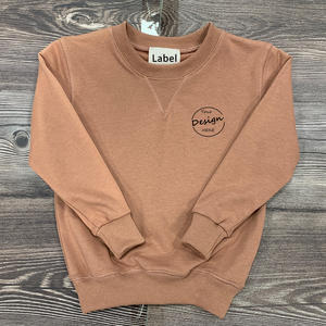 High Quality Kids Pullover Hoodies Embroidered O-neck Custom Logo Solid Color Long <b>Sleeve</b> 85% Cotton 15% Polyester Printed - Product Image 5