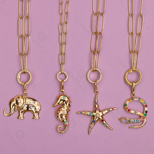 Breloque serpent multicolore Gemnel en argent sterling 925, breloques étoile et fer à cheval, bijou serpent coloré, cadeau - Product Image 2