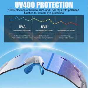 Lunettes de soleil de sport sans monture surdimensionnées en TR90, protection UV, coupe-vent, pour le cyclisme, la conduite, la course à pied et le marathon - Product Image 5