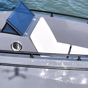 Bateau de pêche et de loisirs artisanal en fibre de verre Galaxy 23FT gris avec réservoir de carburant - Product Image 2