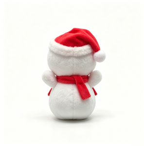 Peluche de bonhomme de neige de Noël personnalisée, adorable peluche de bonhomme de neige, peluche de bonhomme de neige avec bonnet de Père Noël et écharpe rouge - Product Image 4