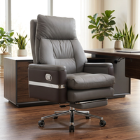 Chaise de bureau ergonomique pivotante pour ordinateur, personnalisable en usine, moderne, réglable, de luxe, pour manager, en PU, avec roulettes et inclinable