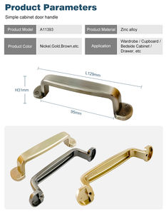 Poignée de meuble robuste en alliage de Zinc matériel de tiroir de placard de dureté élevée pour l'utilisation d'armoire de commode de garde-robe de cuisine - Product Image 3