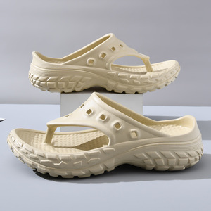 Tongs à semelle souple et tendance, semelle épaisse, anti-odeur, chaussures de plage pour hommes et femmes, taille adulte, chaussures injectées - Product Image 4