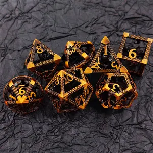 Wholesale Polyhedral Roleplaying Dice Multicolor Dnd Metal Tabletop Rpg Game Dragon Skeleton Dice