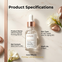 Suero Reafirmante con Péptidos MRUIS, Matrixyl 3000, Ácido Hialurónico, Antienvejecimiento, Lifting, Suaviza las Líneas Finas, Esencia Facial para Piel Madura, OEM