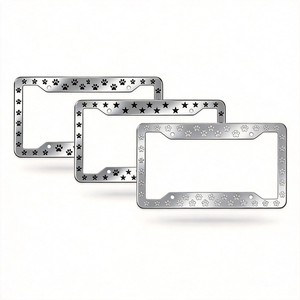 Marco de matrícula plateado pulido con cubierta cromada para placa de identificación de mascota, acabado brillante, soporte para matrícula, juego colgante para <span class=keywords><strong>Jeep</strong></span> Coupe - Product Image 2