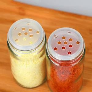 Piccola bottiglia di condimento in vetro sale e pepiera barattoli di spezie rotondi di 9cm di altezza con Shaker coperchi in acciaio inossidabile - Product Image 5