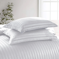 Draps de lit en tissu polyester microfibre blanc blanchi à rayures gaufrées, confortables, pour hôtels et usines, vente en gros
