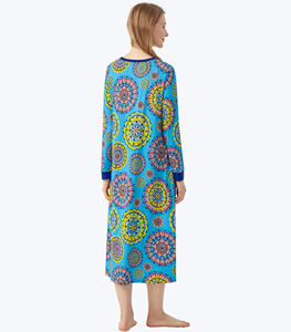 Conjunto de Pijama de Fibra de Bambú para Mujer, con Estampado Animal/Sólido Personalizado, Cuello Redondo, Cintura Elástica y Mangas Cortas - Product Image 2