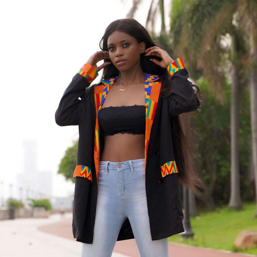 100% Cotton Wax Fabric Blazer 