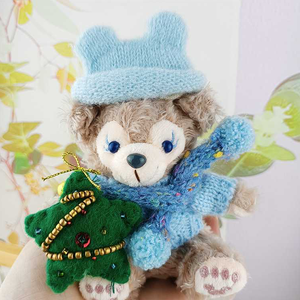 ตุ๊กตาหมีนุ่มสีฟ้าคริสต์มาสพร้อมพวงกุญแจรูปดาว ของเล่นตุ๊กตาขนนุ่มขนาด 4 นิ้ว ของเล่นตุ๊กตาสัตว์สำหรับเครื่องคีบตุ๊กตาสำหรับร้านค้า สินค้ามาใหม่ - Product Image 1