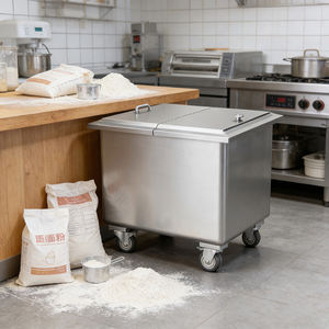 Meelwagen, roestvrij staal, verwijderbare rijstolie- en waterreservoir met deksel, keuken, commercieel - Product Image 2