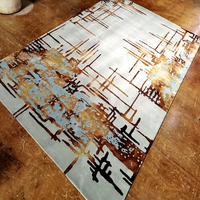 Tapis en laine touffeté à la main abstrait à poils élevés revêtement de sol en tapis nordique moderne pour salon vente directe d'usine