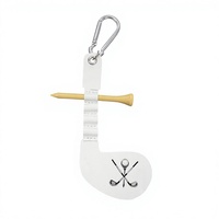 Porte-clés en cuir pour tees de golf, pochette de rangement portable pour tees de golf avec mousqueton, porte-clés motif club de golf, accessoire de golf, cadeau